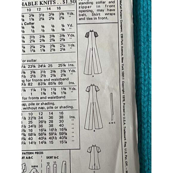 MacCalls 4936 pattern Jumpsuit Romper wrap skirt Marlo Thomas size 10 - Picture 6 of 7